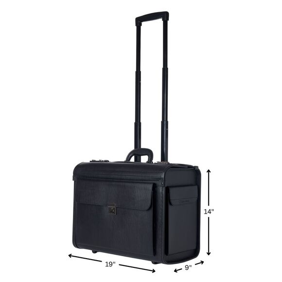 Alpine Swiss 19 Wheeled Briefcase Rolling Case Sales Sample Pilot Lawyer Attache - Picture 8 of 12